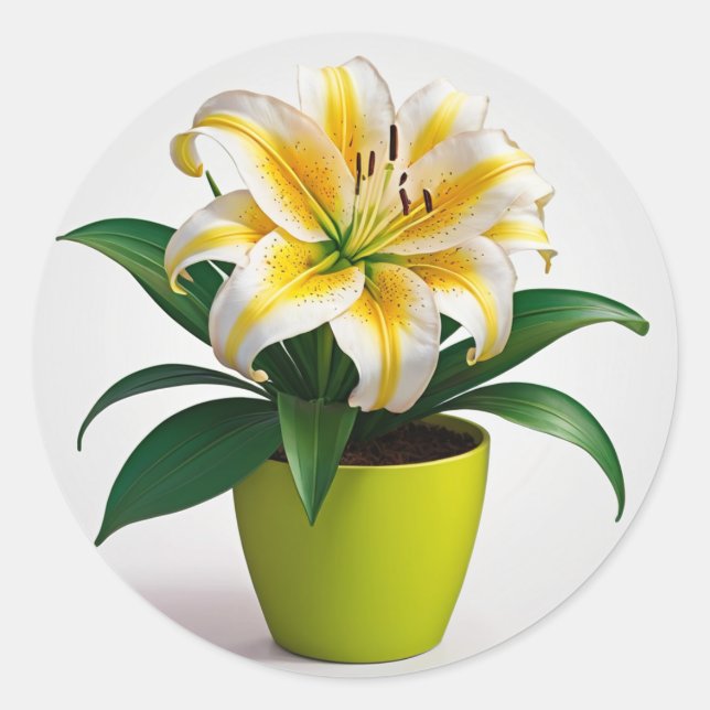 Lebhafte botanische Blumenpracht, Zinnia Blume Runder Aufkleber (Vorderseite)