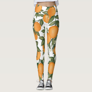 Lebhafte botanische Orangenzitruszitruszwiebel Leggings