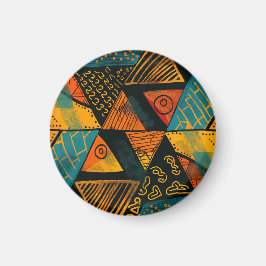 Lebhafte, bunte Dreiecke mit Stammesmustern Magnet