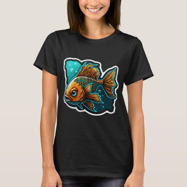 Lebhafte Bunte Fische T-Shirt (Vorderseite)
