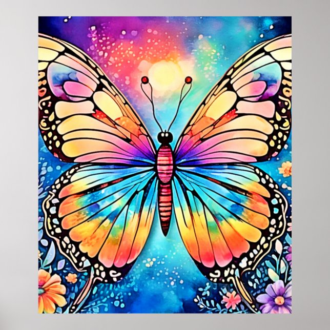 Lebhafte Butterfly Art Poster (Vorne)