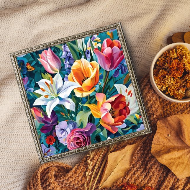 Lebhafte Butterfly und Bouquet Art Print Fotodruck (Von Creator hochgeladen)