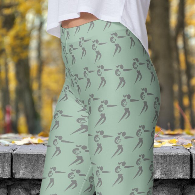 Lebhafte Cambridge Blue Womens Rugby Pattern Leggings (Womens Rugby on Cambridge Blue Leggings)
