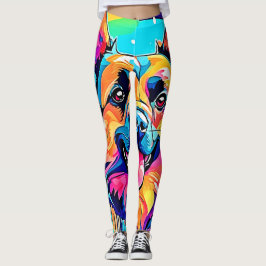 Lebhafte Canine: Happy Puppy Liebe Leggings