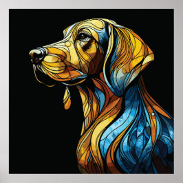 Lebhafte Canine Reverie - Kunstgeflecht aus festem Poster