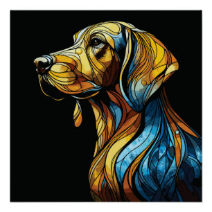 Lebhafte Canine Reverie - Kunstgeflecht aus festem Poster