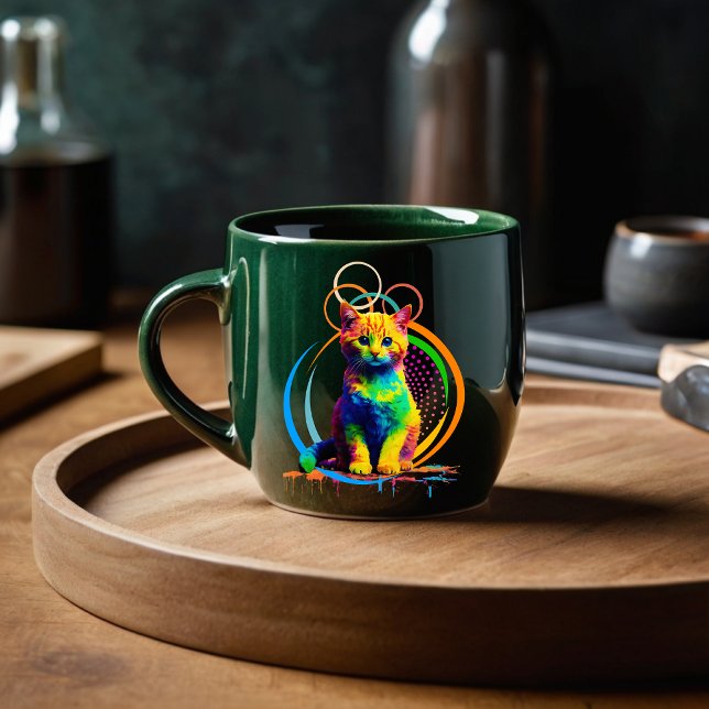 Lebhafte Cat-Tasse: Ein Farbtupfer für Ihren Kaffe Tasse (Von Creator hochgeladen)
