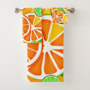 Lebhafte Citrus Medley - Fresh & Juicy Slices Badhandtuch Set
