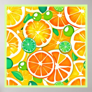 Lebhafte Citrus Medley - Fresh & Juicy Slices Poster