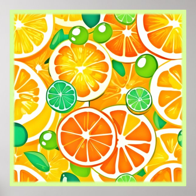 Lebhafte Citrus Medley - Fresh & Juicy Slices Poster (Vorne)
