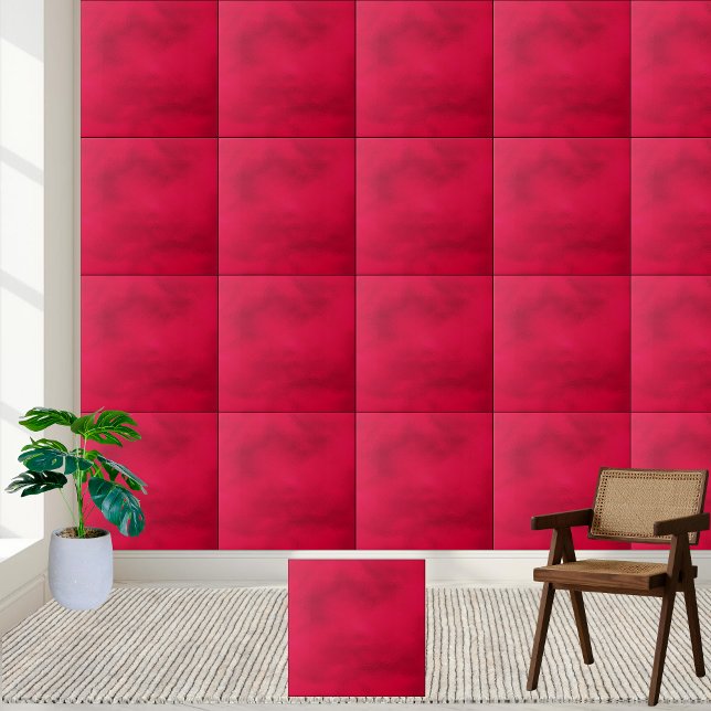 Lebhafte Crimson Textured Keramik Tile Fliese (Vibrant Crimson Textured Ceramic Tile)