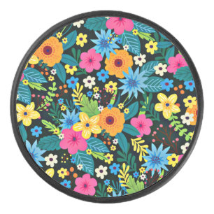 Lebhafte Ditsy-Blume Blumenmuster-43785 Eishockey Puck