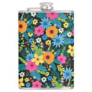 Lebhafte Ditsy-Blume Blumenmuster-43785 Flachmann