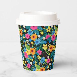 Lebhafte Ditsy-Blume Blumenmuster-43785 Pappbecher