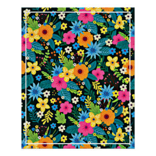 Lebhafte Ditsy-Blume Blumenmuster-43785 Poster