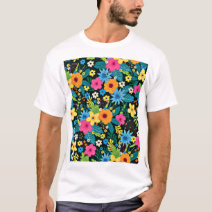 Lebhafte Ditsy-Blume Blumenmuster-43785 T-Shirt
