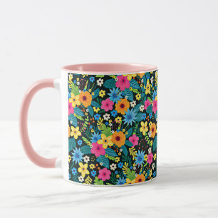 Lebhafte Ditsy-Blume Blumenmuster-43785 Tasse