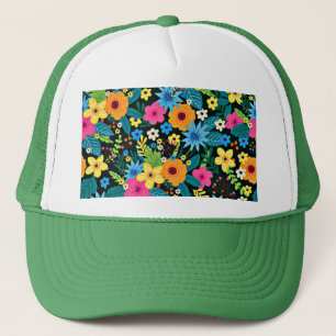 Lebhafte Ditsy-Blume Blumenmuster-43785 Truckerkappe