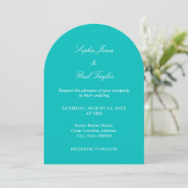Lebhafte Einladung der Aqua Arch Hochzeit