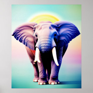 Lebhafte Elefantenkunst Ein Pop Farbe für Ihre Wan Poster