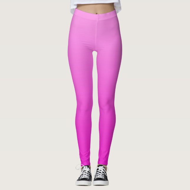 Lebhafte elektrische Sommer heiß rosa gefärbt Ombr Leggings (Vorderseite)