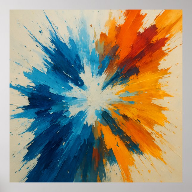 Lebhafte Explosion - Abstrakte expressionistische  Poster (Vorne)