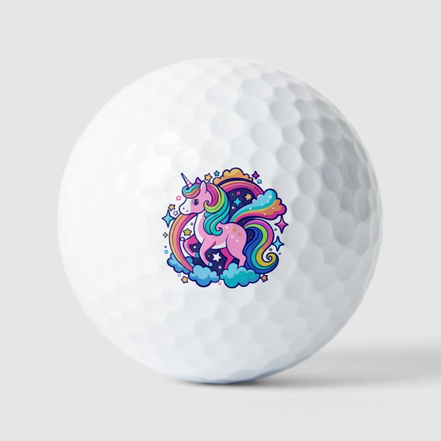 Lebhafte Fantasie von Unicorn Golfball (Vorderseite)