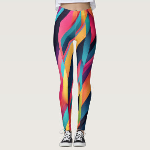 Lebhafte Farbblöcke Leggings