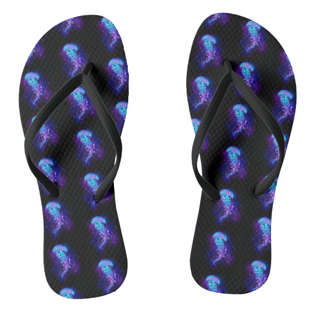 Lebhafte Farbe leuchtende Qualle Flip Flops (Fußbett)