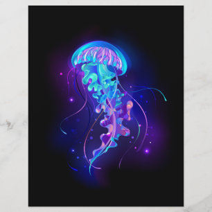 Lebhafte Farbe leuchtende Qualle Flyer
