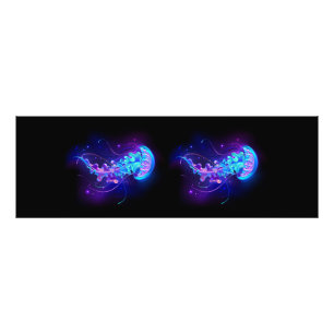 Lebhafte Farbe leuchtende Qualle Fotodruck