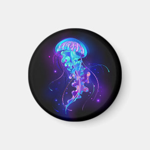 Lebhafte Farbe leuchtende Qualle Magnet