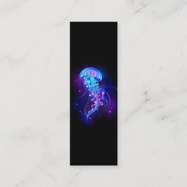 Lebhafte Farbe leuchtende Qualle Mini Visitenkarte (Vorderseite)