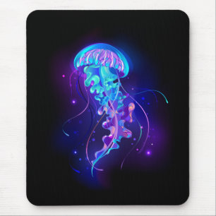 Lebhafte Farbe leuchtende Qualle Mousepad