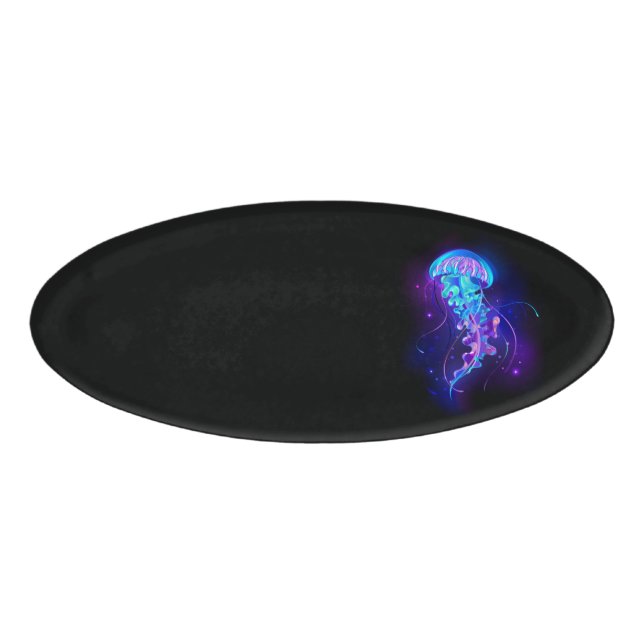 Lebhafte Farbe leuchtende Qualle Namenschild (Vorderseite)