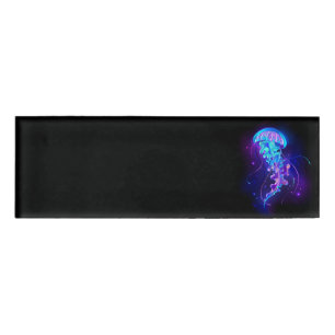 Lebhafte Farbe leuchtende Qualle Namenschild