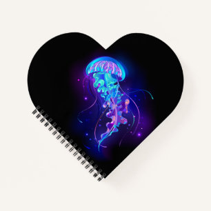 Lebhafte Farbe leuchtende Qualle Notizbuch