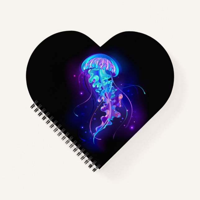 Lebhafte Farbe leuchtende Qualle Notizbuch (Vorderseite)