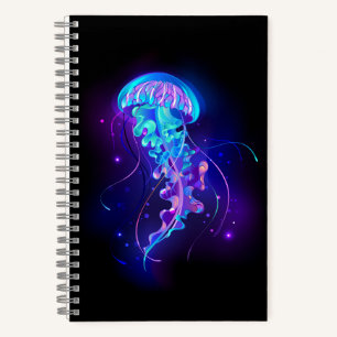 Lebhafte Farbe leuchtende Qualle Notizbuch