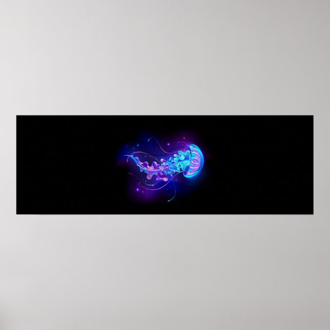Lebhafte Farbe leuchtende Qualle Poster (Vorne)