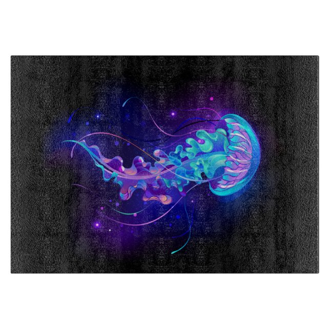 Lebhafte Farbe leuchtende Qualle Schneidebrett (Vorderseite)