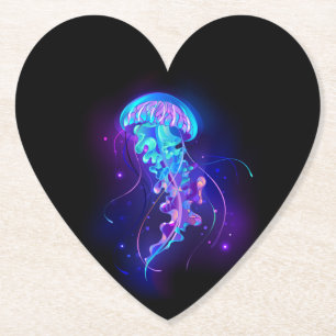 Lebhafte Farbe leuchtende Qualle Untersetzer