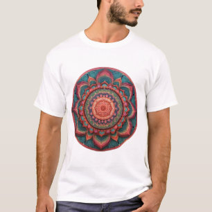 Lebhafte Farbe Mandala T-Shirt