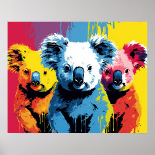 Lebhafte Farben Koala Bars Kunst Poster
