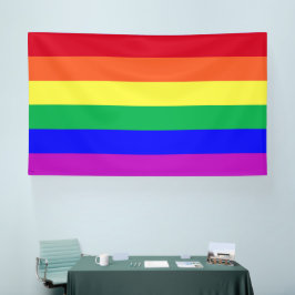 Lebhafte Farben Rainbow Stripes Rückwürfe Gay Part Banner