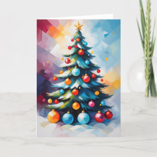 Lebhafte Farben Weihnachtsbaum gestrichen Big Stro Feiertagskarte