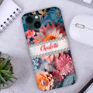 Lebhafte, farbenfrohe 3D-Blume, speziell für Diama Case-Mate iPhone Hülle