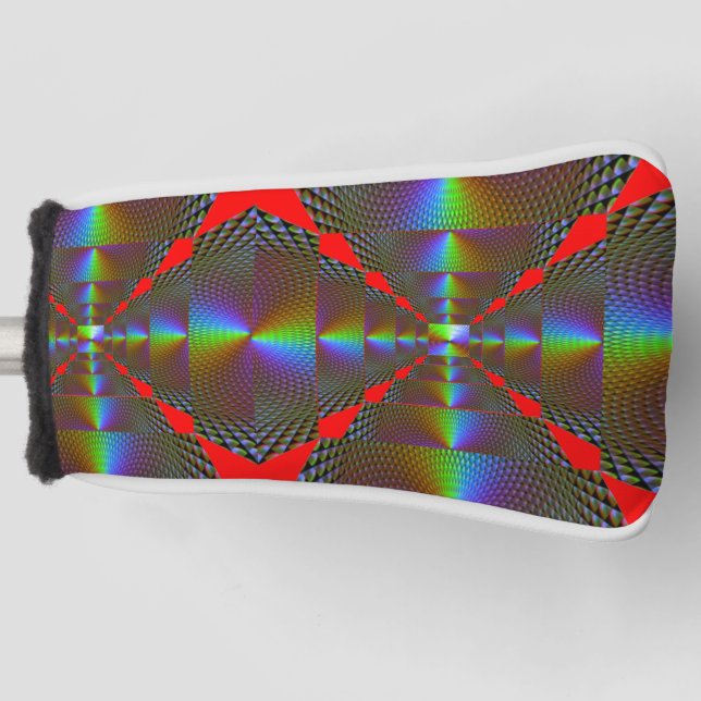 Lebhafte farbenfrohe digitale Putter-Abdeckung - P Golf Headcover (Vorderseite)