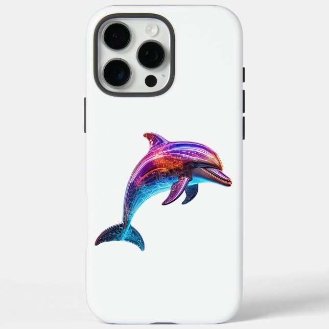 Lebhafte farbenfrohe Dolphin Case-Mate iPhone Hülle (Rückseite)