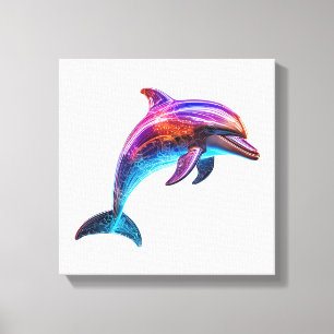Lebhafte farbenfrohe Dolphin Leinwanddruck